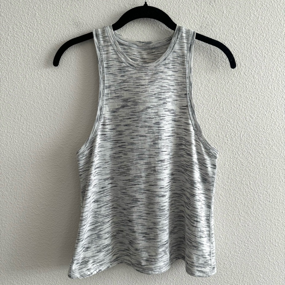Lululemon Squad Goals Tank Tiger Space Dye Black White Grey Activewear Gym - Picture 4 of 10